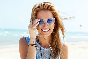 woman wearing sunglasses