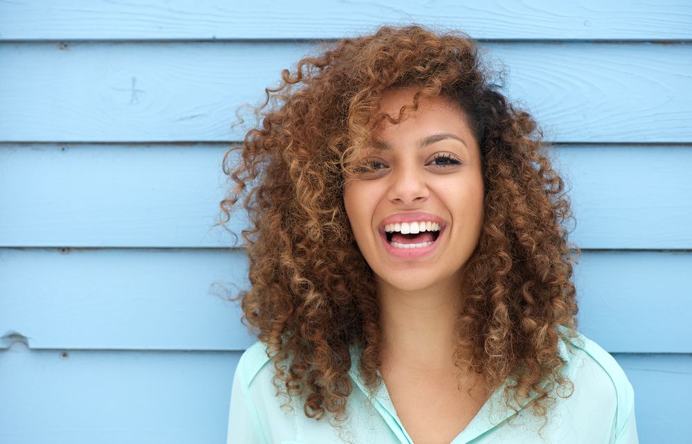 happy woman with beautiful teeth