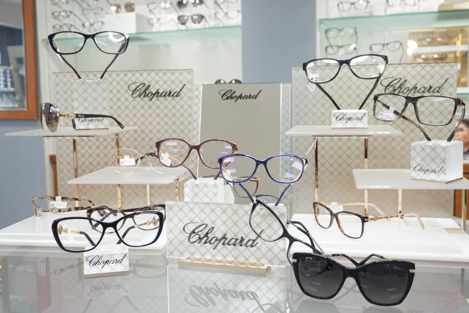 eyeglasses on display