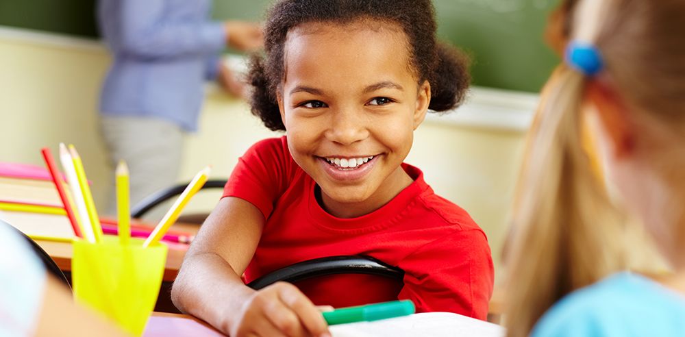 little girl with myopia