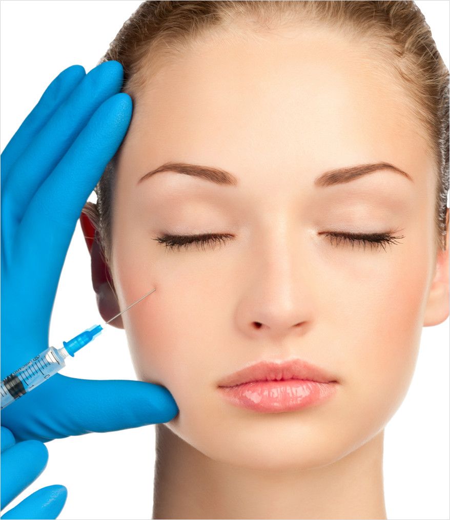 plastic surgeon enhancing woman's face