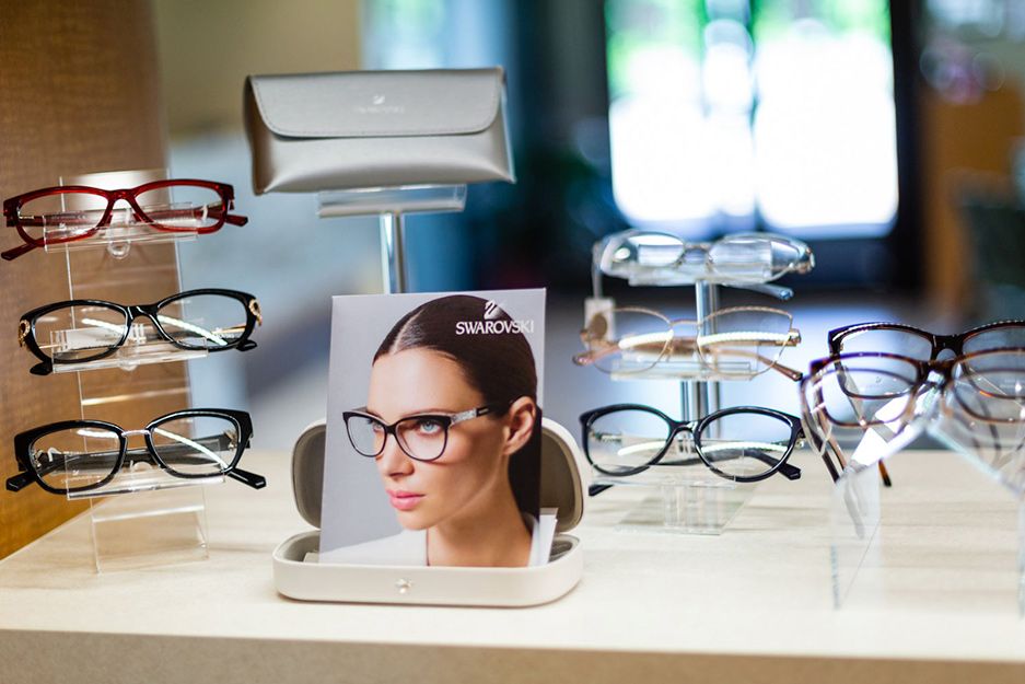 Swarovski frames on display