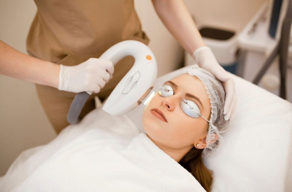 woman getting IPL treatment