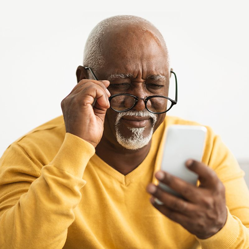 man with cataracts