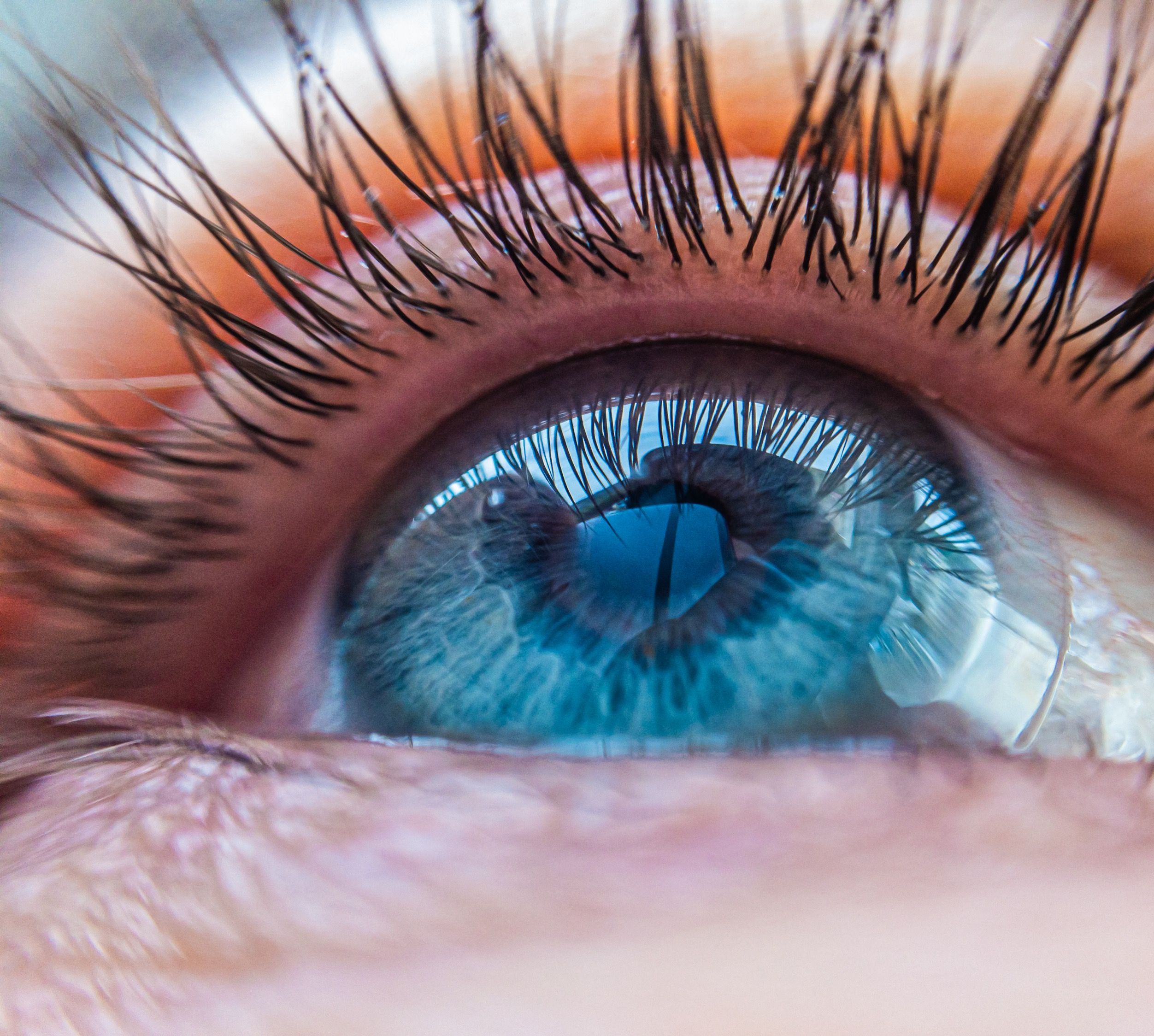 Woman wearing clear contact lense