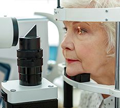 Senior having an eye exam