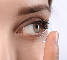 Woman wearing clear contact lense