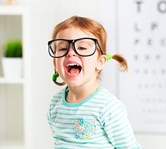 Kid wearing eyeglasses