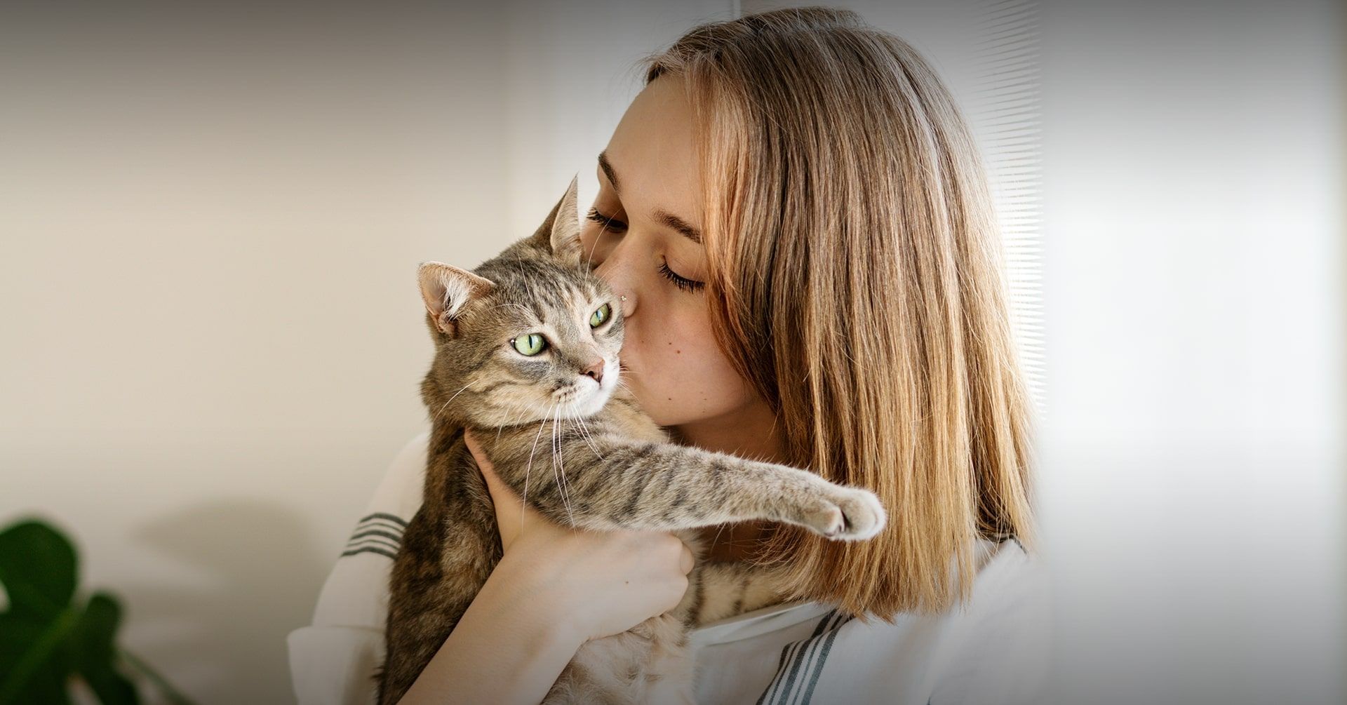 Kitten and owner