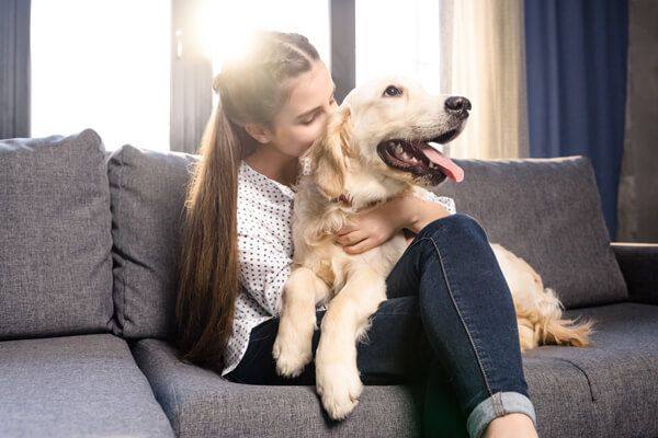 lady with her dog