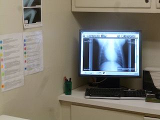 Advanced digital X-ray machine at Petaluma Veterinary Hospital.