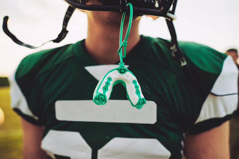 athlete with mouthguard