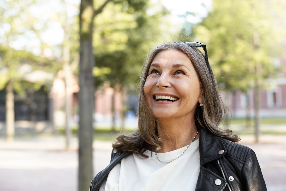 woman with dental implants