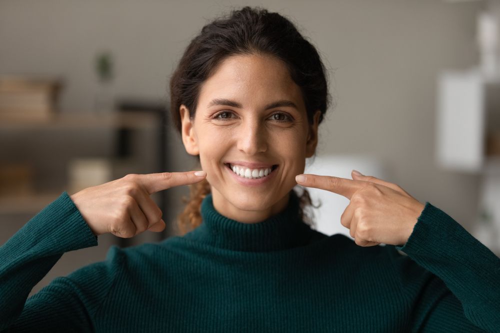 woman with dental implants