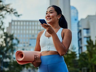 Woman With Yoga Mat