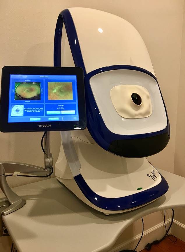 Optomap- it takes a wideframed photo of the back of the eye