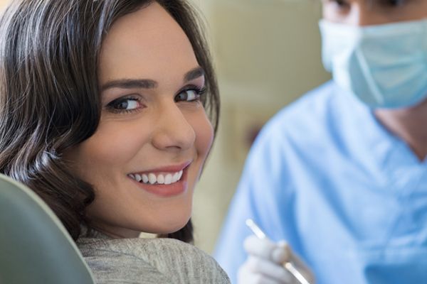 happy patient in a dental clinic