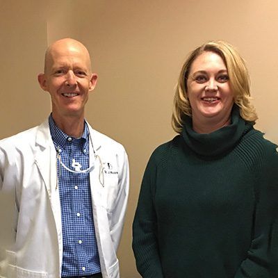 Dr. Moore with patient Kristen K.