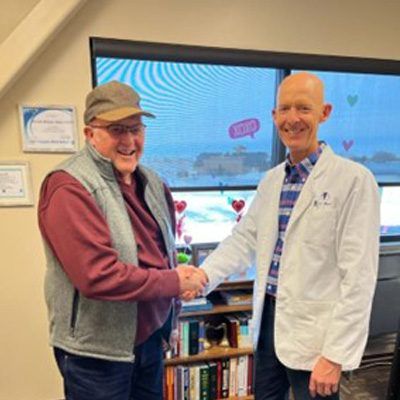 Dr. Moore with patient Donny M.
