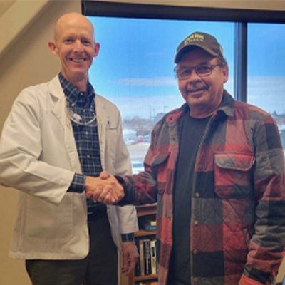 Dr. Moore with patient Kurt M.