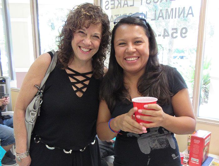 two smiling women