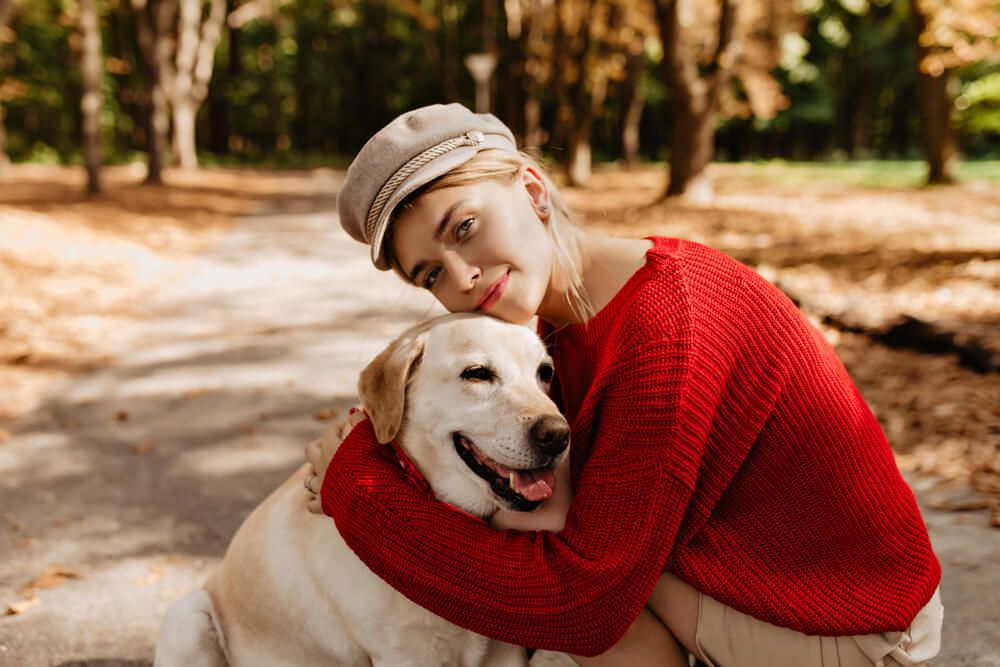Lady with her dog
