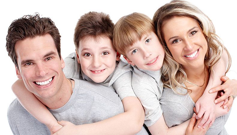 happy family with nice teeth