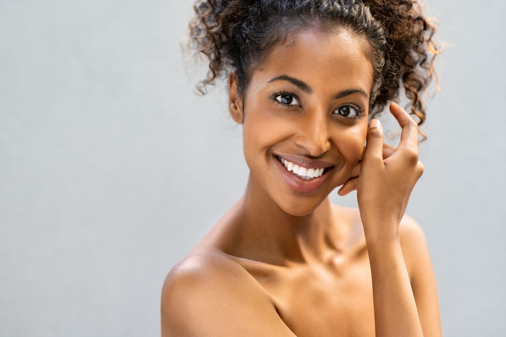 beautiful black woman smiling