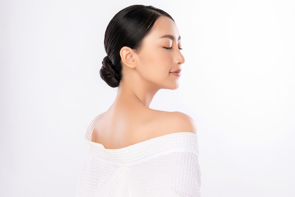 side profile of woman with smooth skin