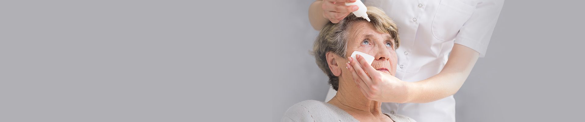 lady getting eye drops