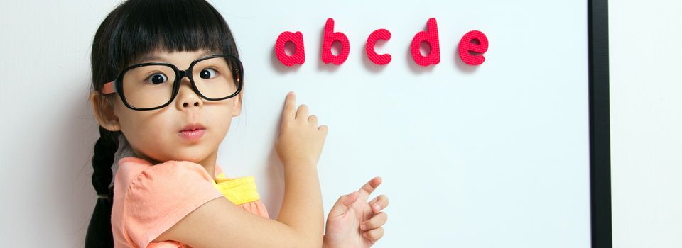 child in glasses