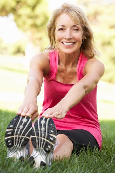 old woman exercising