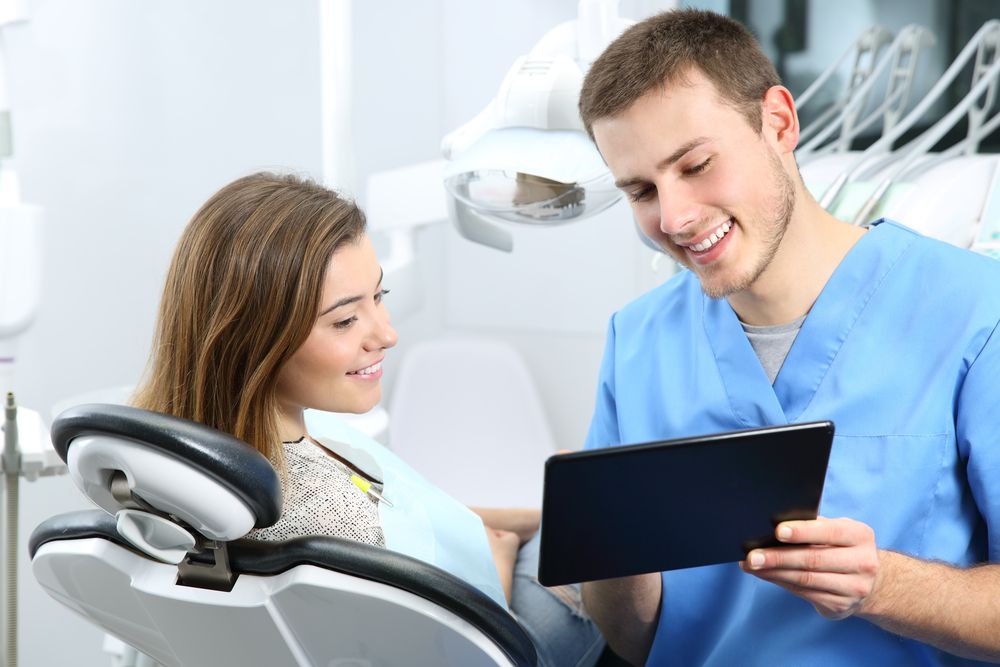 happy patient in a dental clinic