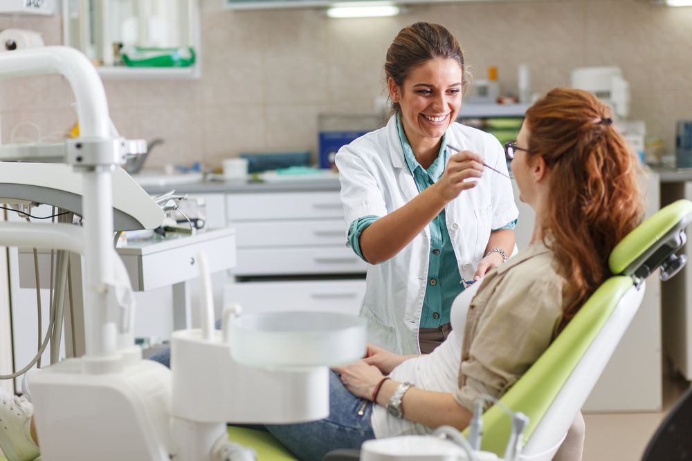 happy patient in a dental clinic