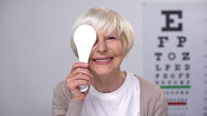 patient in eye exam