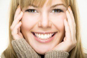 Smiling woman with beautiful skin