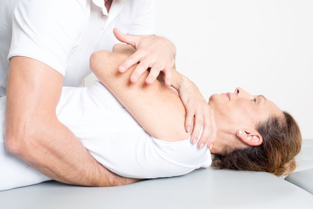 woman in a chiropractic adjustment