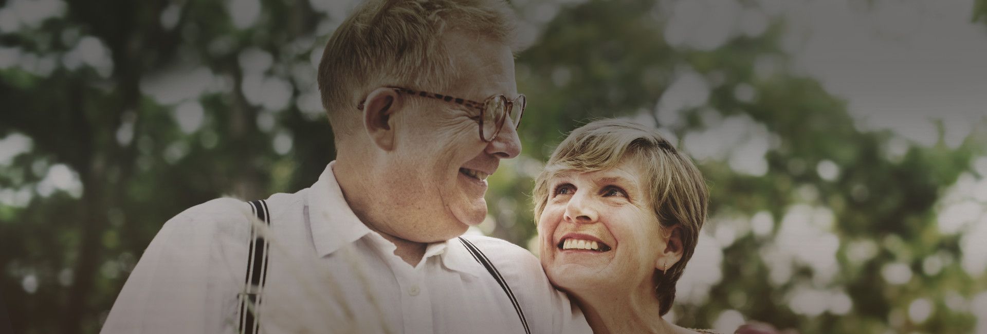 happy couple in glasses