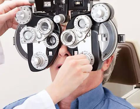 man getting an eye exam