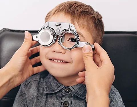 child getting an eye exam