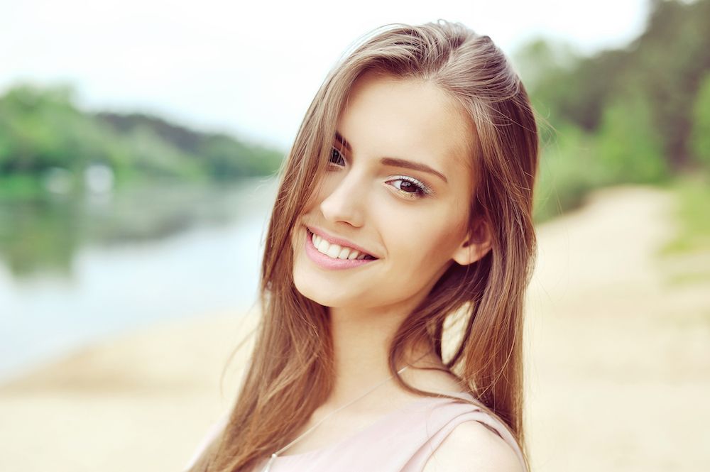 teenage girl smiling