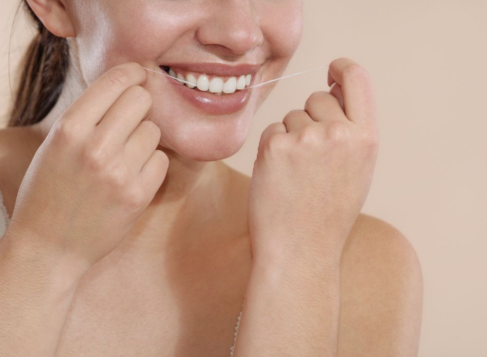 flossing teeth