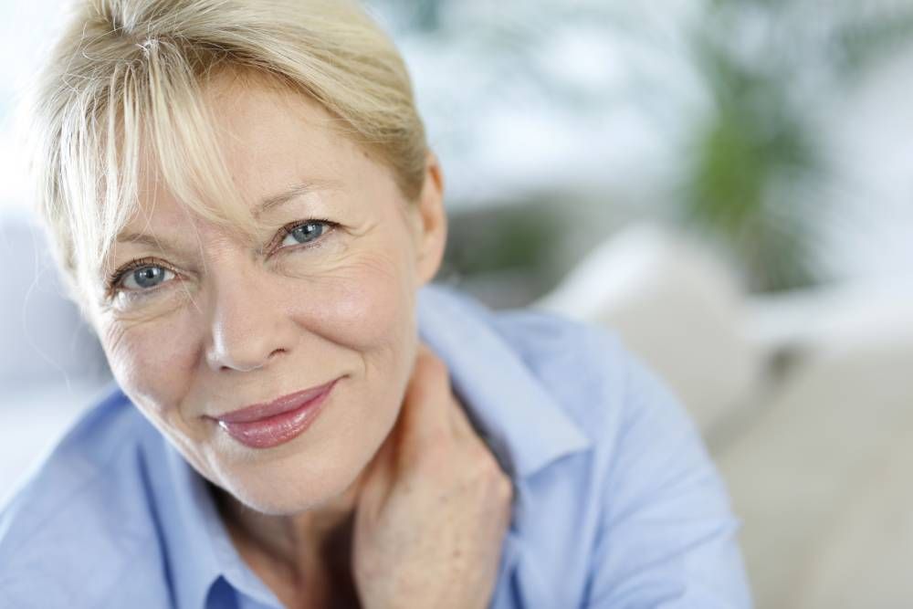 older woman smiling
