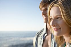 man woman at the beach