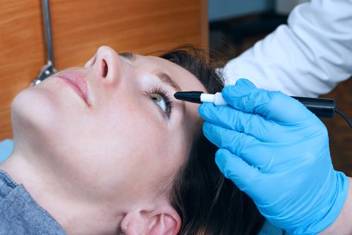 doctor and patient eye examination