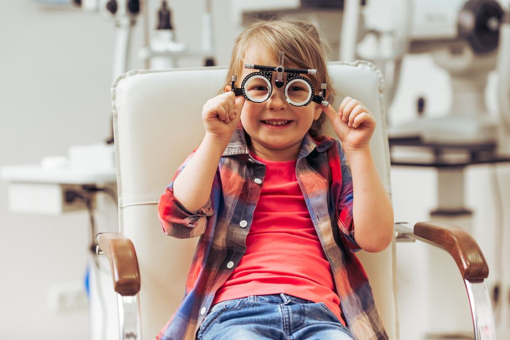 child in an eye exam