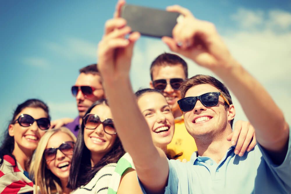 Teenagers taking a picture