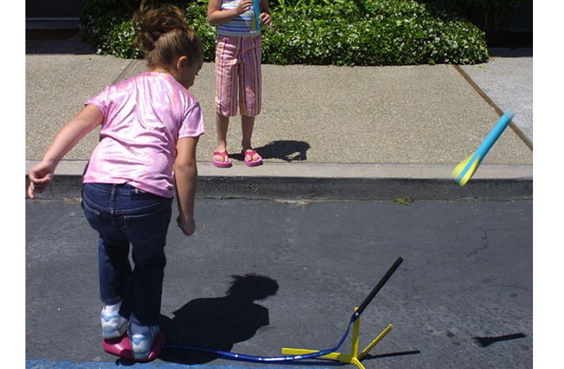 Shelby playing stomp rockets