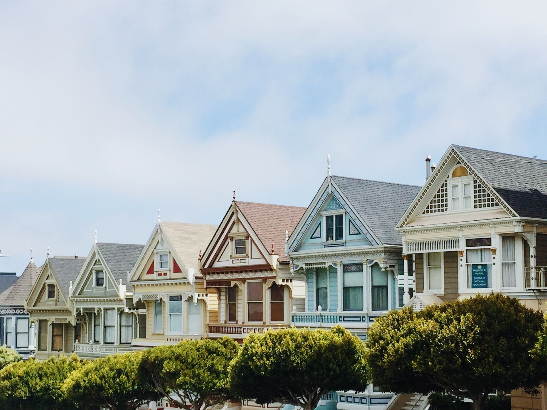 a picture of similar homes in a line